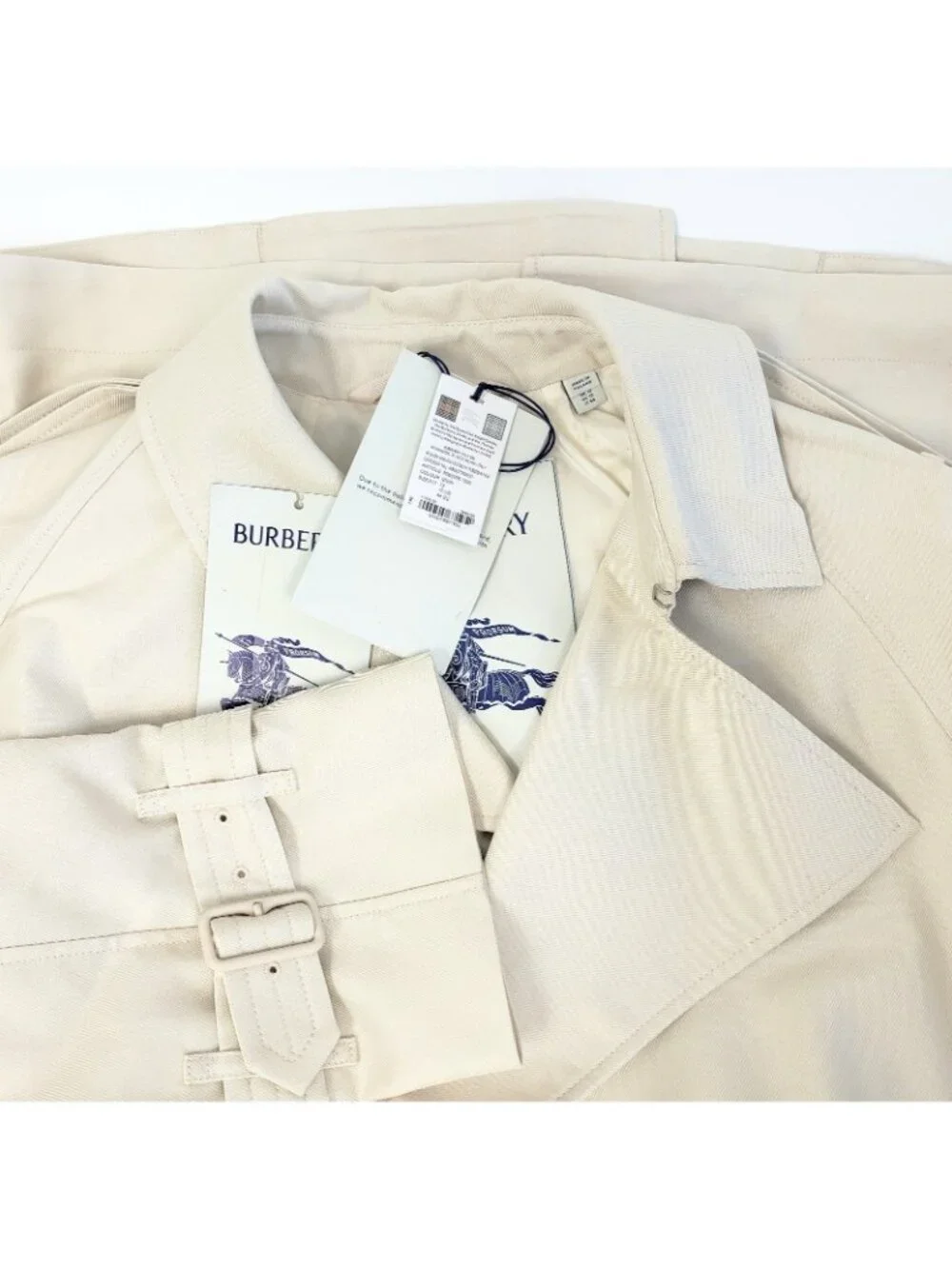 $3550 Burberry Women's Silk Blend Belted Trench Coat Jacket in Grain Size US 10 - Picture 5 of 6